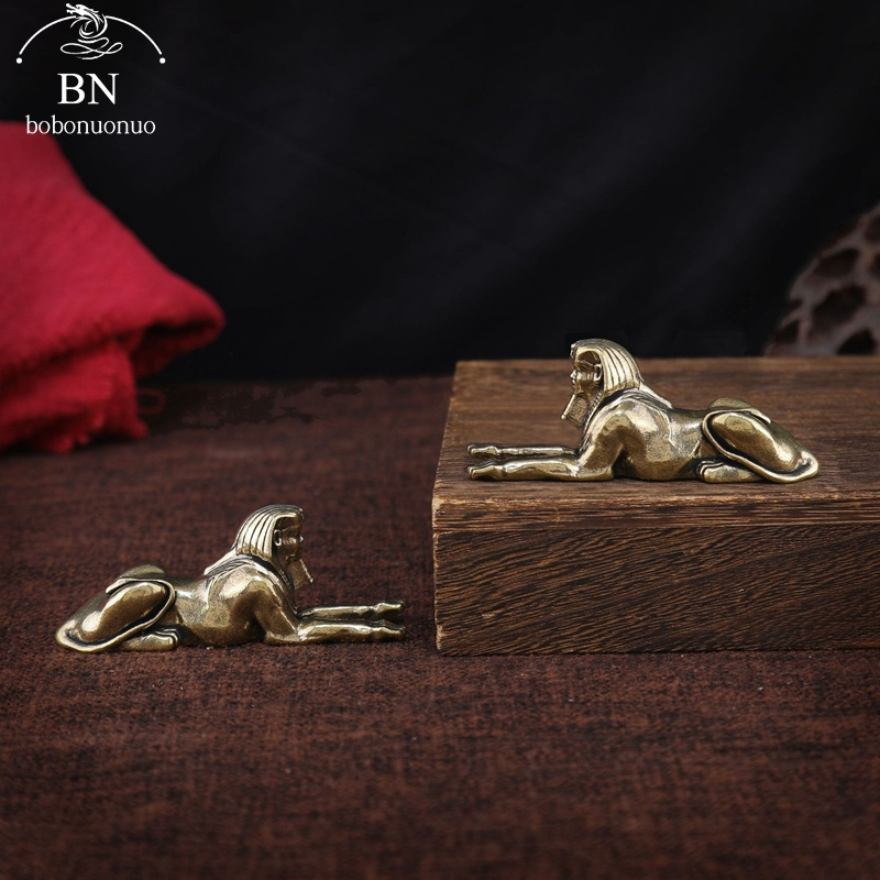 Home Decor Egypt - Retro-Kupfer-Sphinx-Statue aus Ägypten, kleine Ornamente, Messing-Schutzstatue,