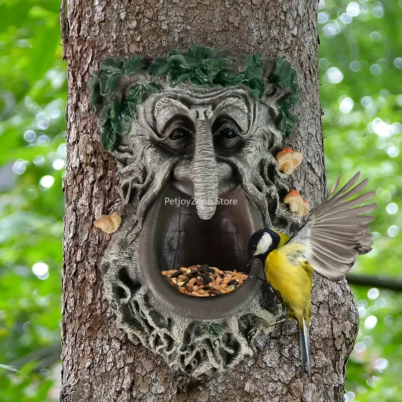 Home Decor Garden - Garten-Vogelfutterhaus in Pilzform mit großem Mund,