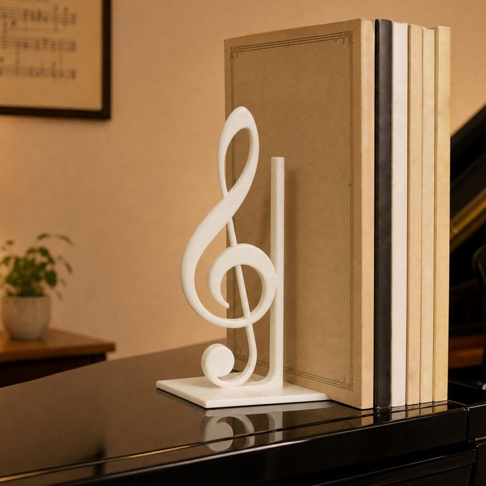 Home Decor Catalog - Musiknoten-Dekoration Musikthemen-Wohndekor 3D-Gedruckte Violinschlüssel-Buchstützen Musiknoten-Regalorganizer Rutschfeste