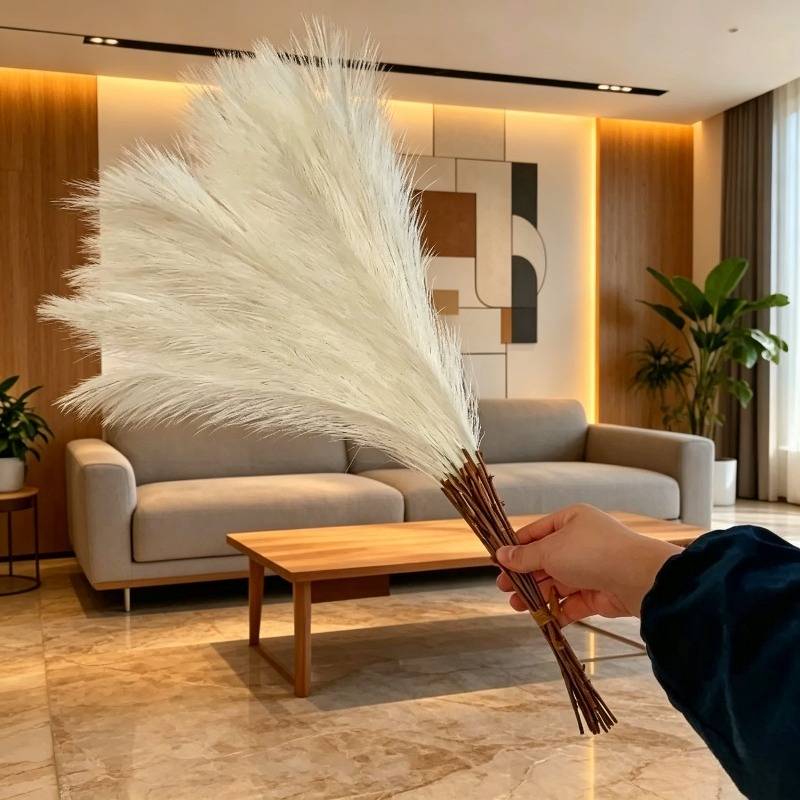 Pampas Grass Decor - Künstliches Pampasgras-Bündel Flauschiges Kunstgras für Heim-