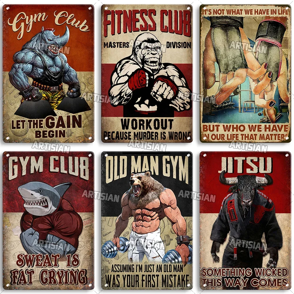 Home Decor Quotes - Old Man Gym Club Inspirierende Spruch-Kunstmalerei