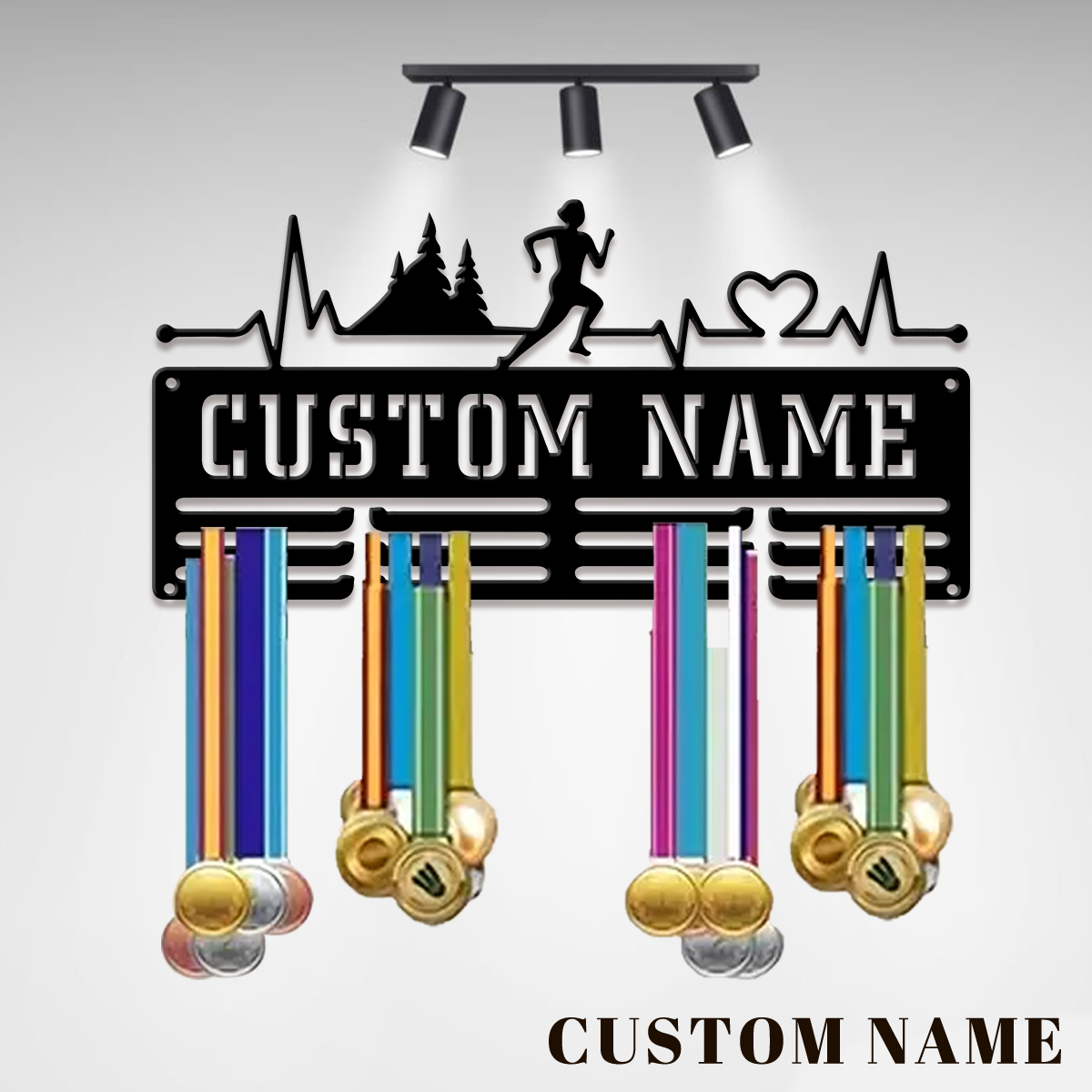 Home Decor Com - Maßgefertigter Metall-Medaillenhalter für Marathon-Sportarten, Valentinstagsgeschenk, zur