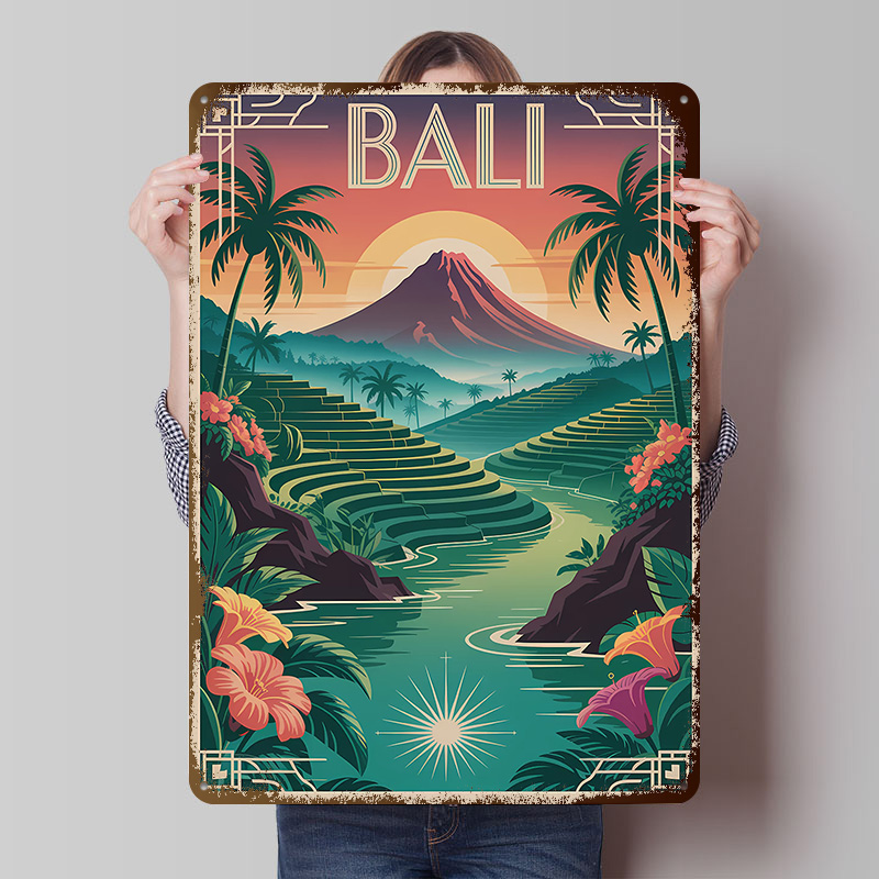 Home Decor Bali - Bali Reise-Art-Deco-Stil Poster Individualisierte Vintage Metallschilder