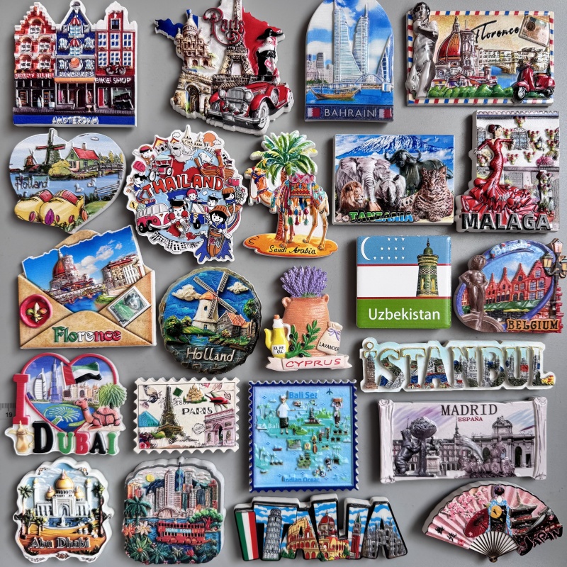 Home Decor Bali - Kühlschrankmagnete Italien Paris Holland Thailand Bahrain
