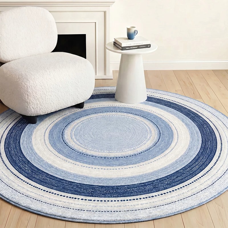 Home Decor Games Online Free - Runder Teppich Wohnzimmer Blau Moderner Abstrakter