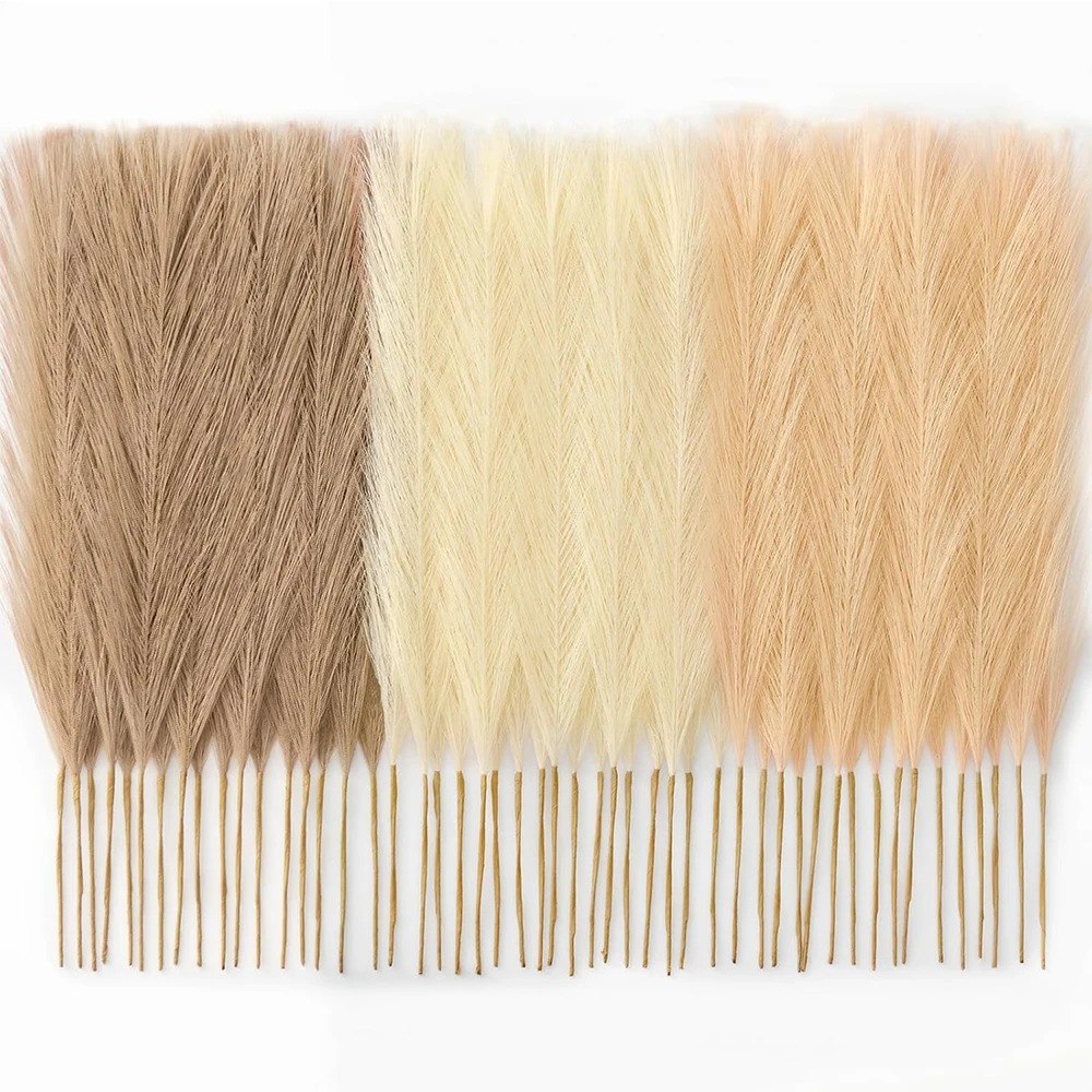 Pampas Grass Decor - 15 Stück Pampasgras, realistische künstliche Stiele,