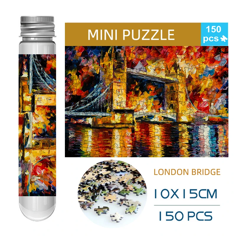 Home Decor London - 150 Stück Mini-Reagenzglas-Puzzle London Biridge, berühmtes