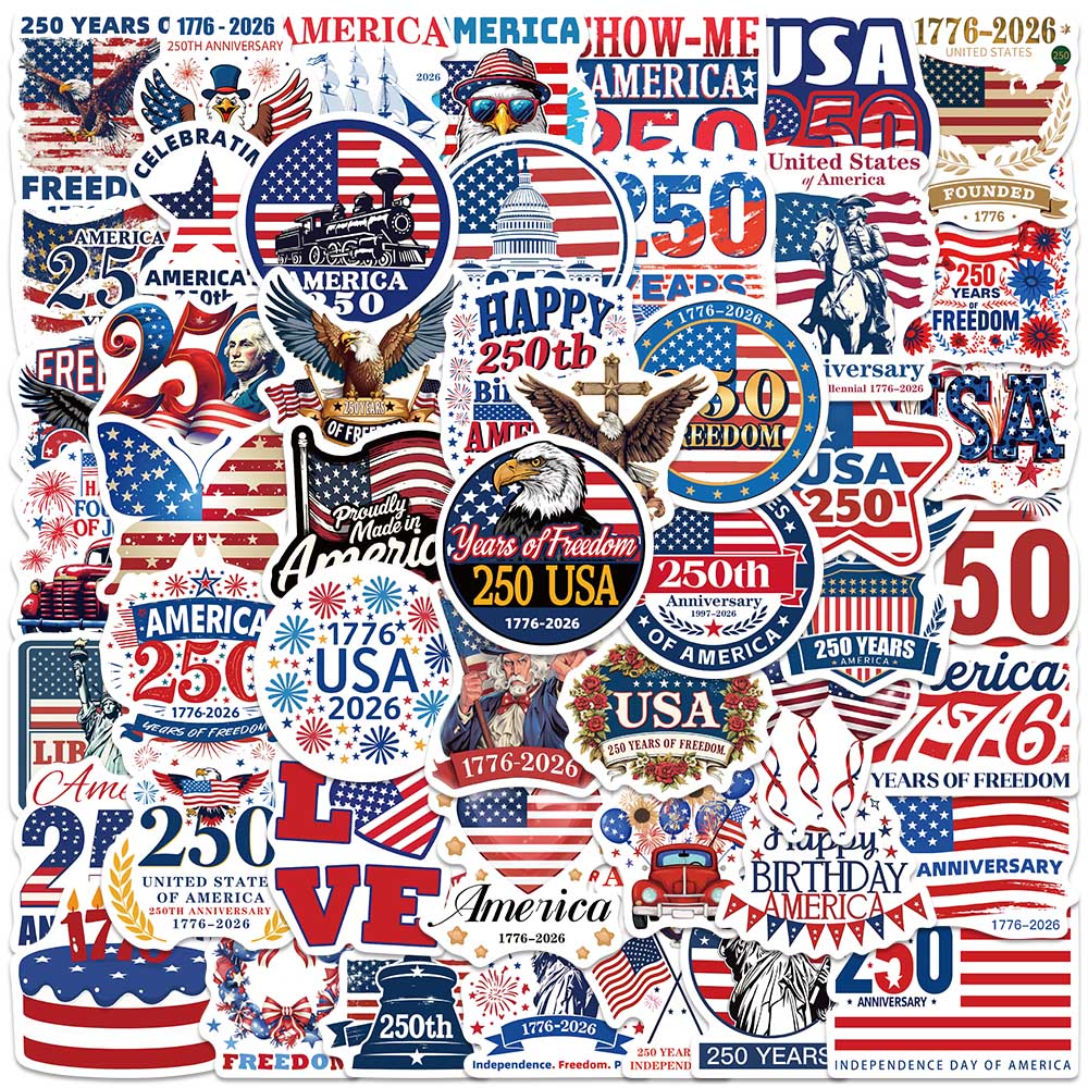 Home Decor Usa - 50 Stück USA Patriotische Jubiläums-Aufkleber für