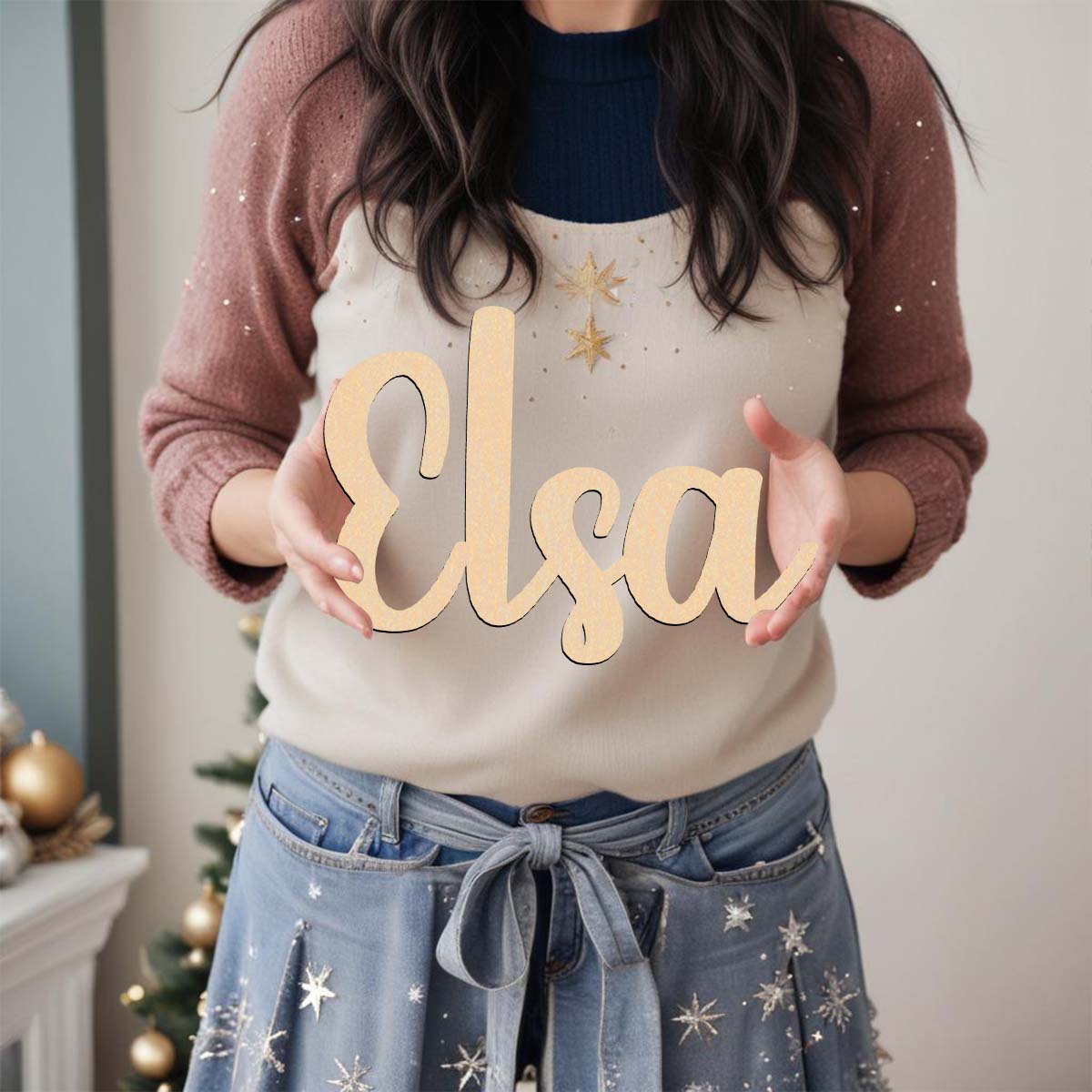 Home Decor Examples - 1 Stück Heimdekoration Elsa-Beistell, individueller Name,
