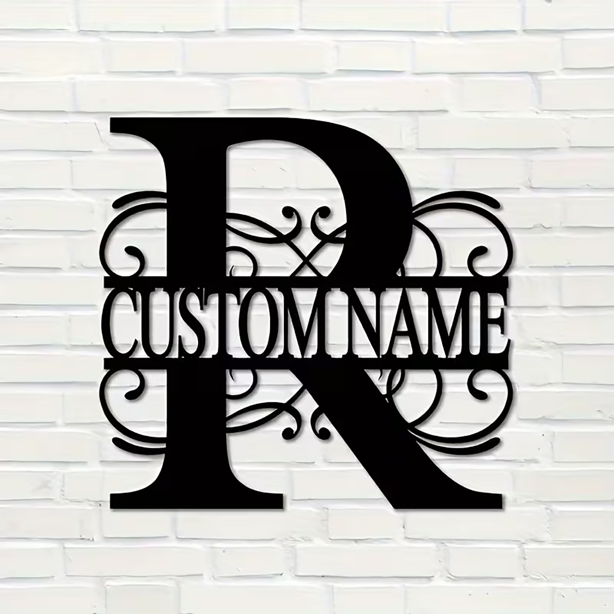 Home Decor Garden - Klassische, personalisierte Metall-Wandkunst mit Monogramm –