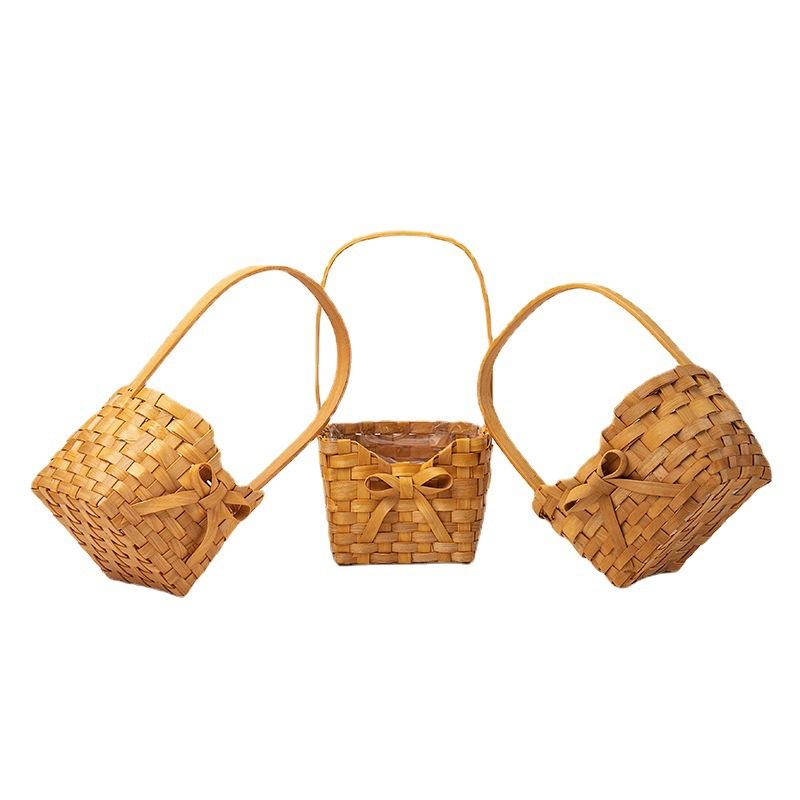 Rattan Plant Basket - Neuer Weidenkorb für Brautblumen, Picknickbehälter, Handgewebter