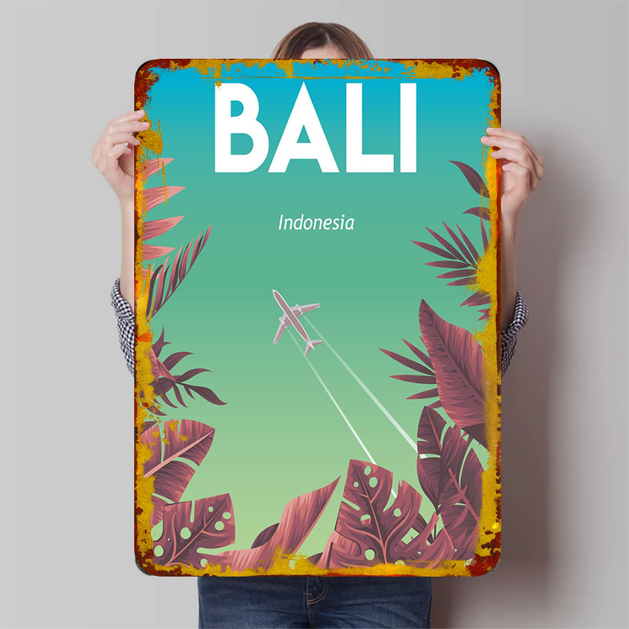 Home Decor Bali - Bali Indonesien Landschaft Metall Wandkunst Tropische