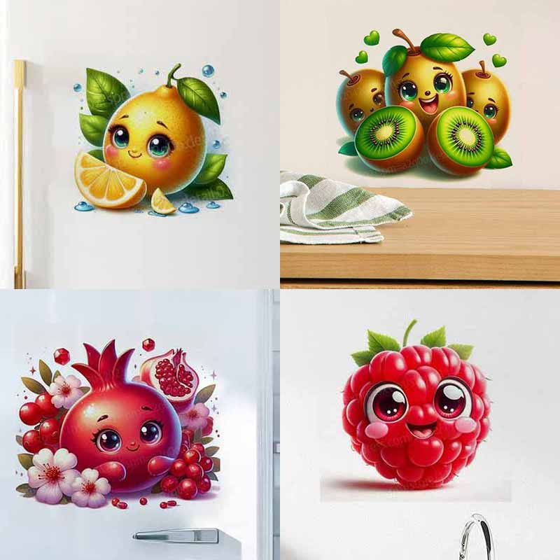 Home Decor Emoji - Niedliche Frucht-Emoji-Wandaufkleber, Dekorationen für Wohnzimmer, Schrank,