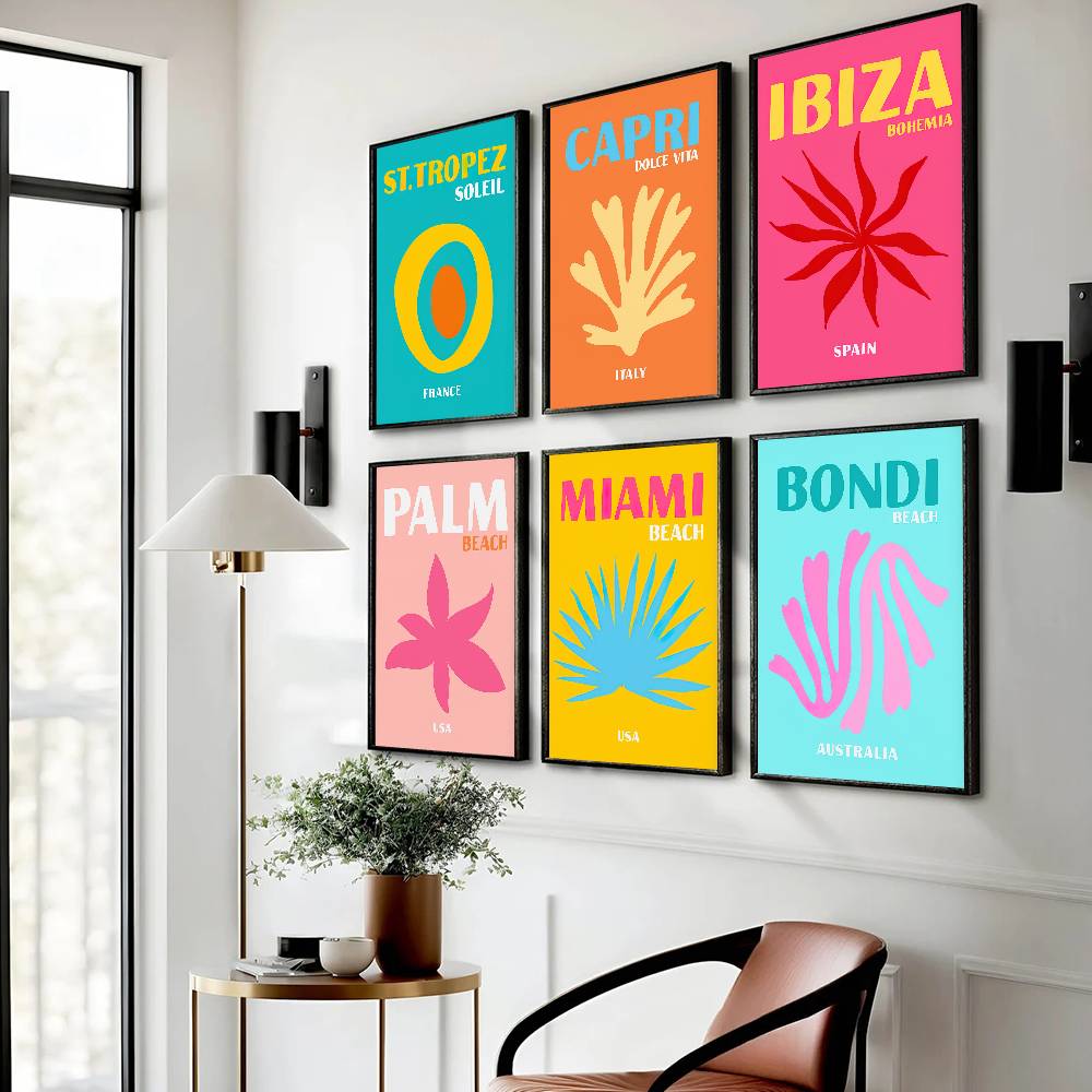 Home Decor Bali - Bali Ibiza Capri Bondi Palm Poster-Aufkleber,