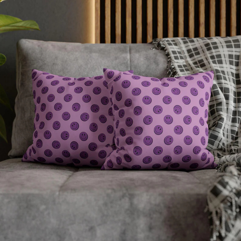 VIKAMA Lila Smile-Kissenbezug  – Home Decor Emoji Bewertung und Preis