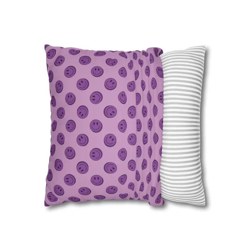 VIKAMA Lila Smile-Kissenbezug  – Home Decor Emoji Bewertung und Preis