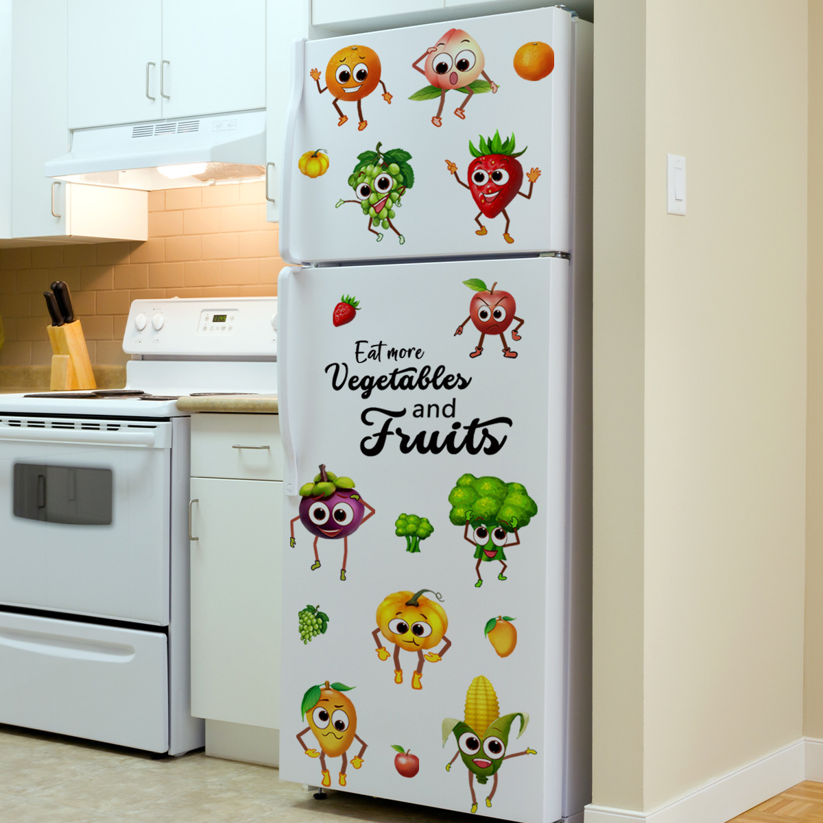 Cartoon Emoji Obst Wandaufkleb – Home Decor Emoji Bewertung und Preis