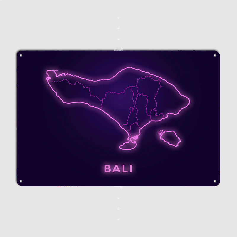 Bali-Karte Neon-Pink Umriss Me – Home Decor Bali Bewertung und Preis
