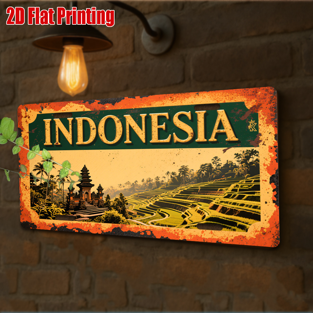 Blechschild mit Landschaft von – Home Decor Bali Bewertung und Preis