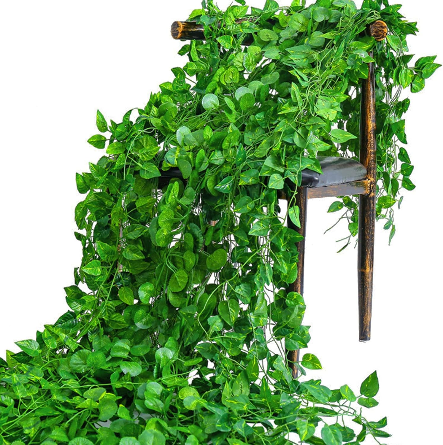 Künstliche grüne Efeublätter,  – Rattan Plant Basket Bewertung und Preis